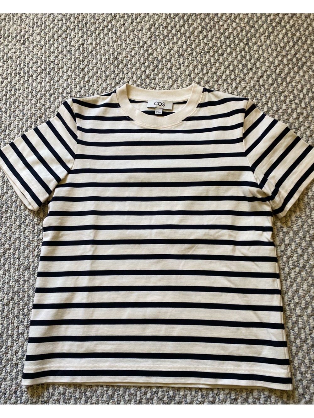 COS Navy and White Striped Crew Top - Picture 6 of 11